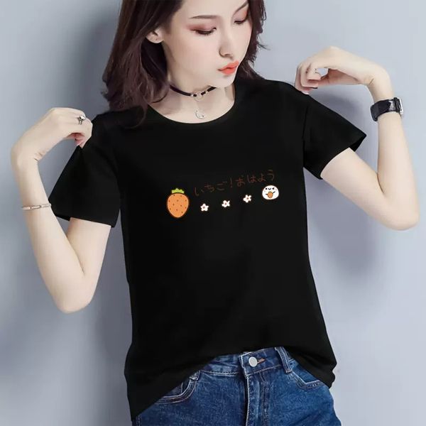 

women's t-shirt short sleeves tshirt designer t shirt lady hoodie letters printed cotton tee anine bing summer fashion women cresw neck, White;black