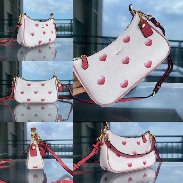 

new evening bags shoulder handbag women mini tote white leather underarm bag fashion crossbody luxurys designers handbags purse love print v
