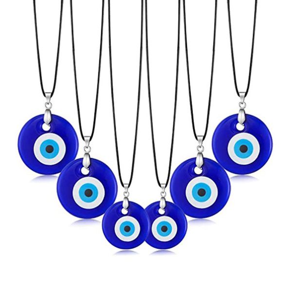 

10pcs/lot creative fashion devil eye turkey blue eyes glass pendant necklace cross-border accessories simple creative necklace jewelry, Silver