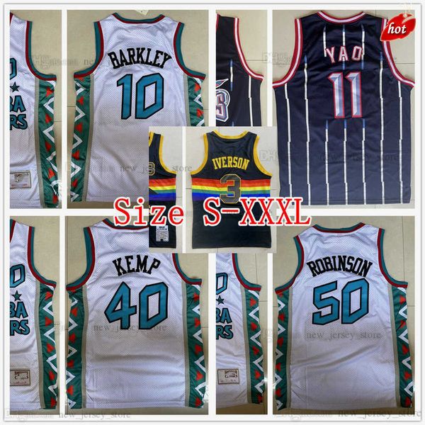 

stitched s-xxxl mitchell and ness 1995 all-star basketball shawn 40 kemp jerseys retro white 50 david 10 charles robinson barkley jersey 3 a, Black;red