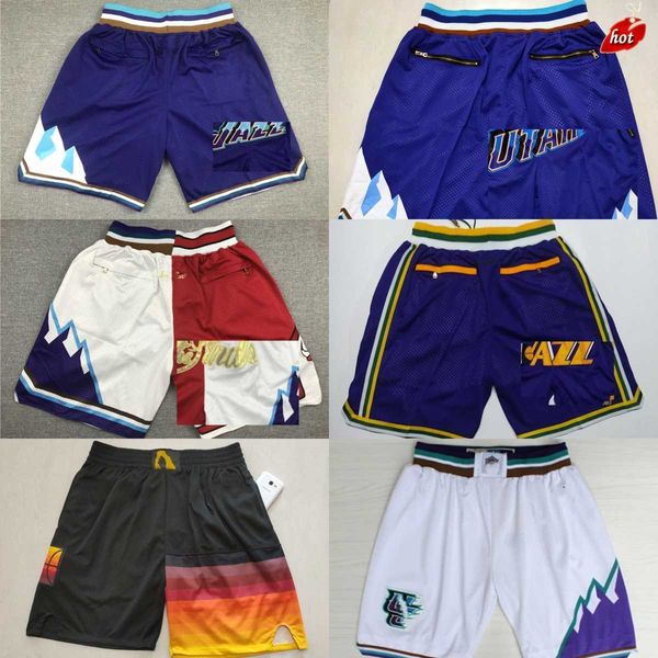 

just don s-3xl classic stockton retro malone basketball shorts with pocket hip pop pant zipper sweatpants new city short, Black