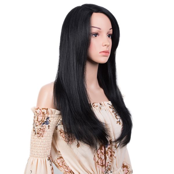 

human hair wigs for women highlight colored wigs lace wig straight brazilian hair wigs 24 inch long wig, Black;brown