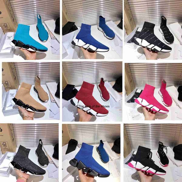 

2023 designer socks shoes speed runner trainer sports shoes luxury women's men's black fashion knitted socks sports shoes platform