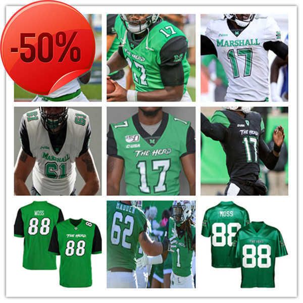 

custom college marshall thundering herd football jersey randy moss isaiah green willie johnson brenden knox chase litton micah abraham 4xl, Black;red