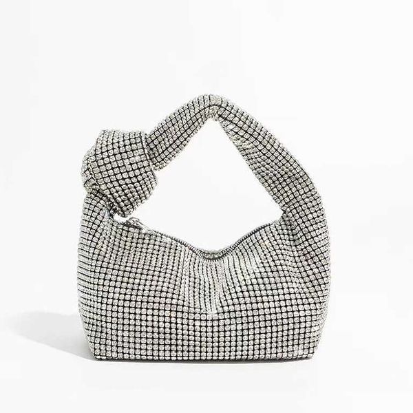 

new fashion king knot square bag full diamond inlaid diamond bag water diamond inlaid diamond handheld women's bag