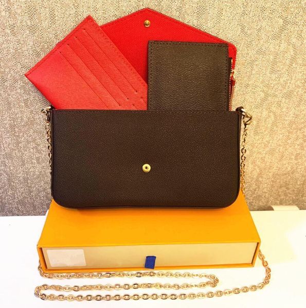 

1 -1women messenger leather handbag evening bag original box flower checkers date code serial number embossed patterns nvff