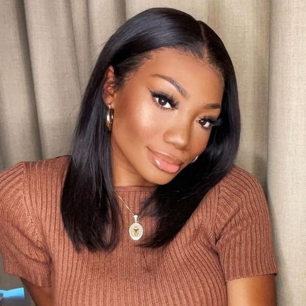 

human hair wigs for women human hair bone straight human wig short bob transparent lace frontal wig perruque cheveux humain, Black;brown