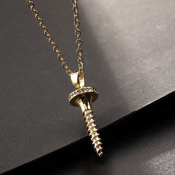 

high-quality luxury and high-end nail necklace in niche design with a classic minimalist geometric neck chain for women, Black
