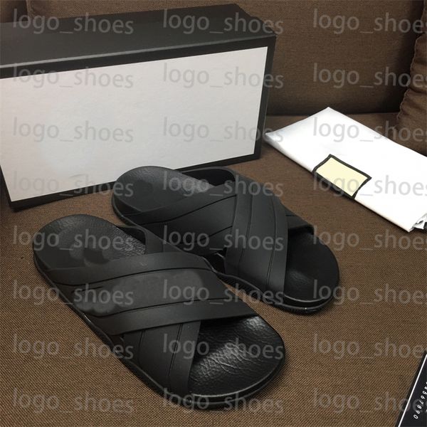

women men rubber slide slipper sandals designer slides causal non-slip slides fashion outdoor beach slipper, Black