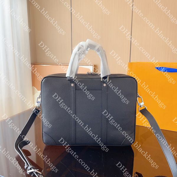 

briefcase men designer lapbag black leather handbag classic explorer briefcases computer bag solid color