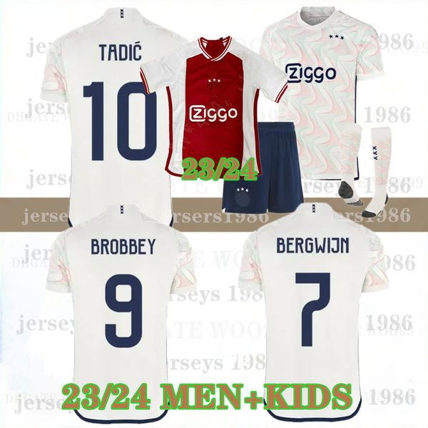 

2023 24 tadic soccer jerseys bassey berghuis klaassen bergwijn marley 23 24 ajaxs away football shirts men kids uniforms cruyff kudus ajaxs, Black;yellow