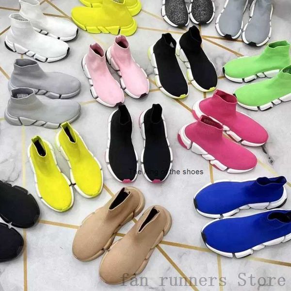 

designer socks shoes platform mens runner sock sneakers shiny knit trainer master embossed womens speed 2.0 1.0 speeds booties size 36-45, Black