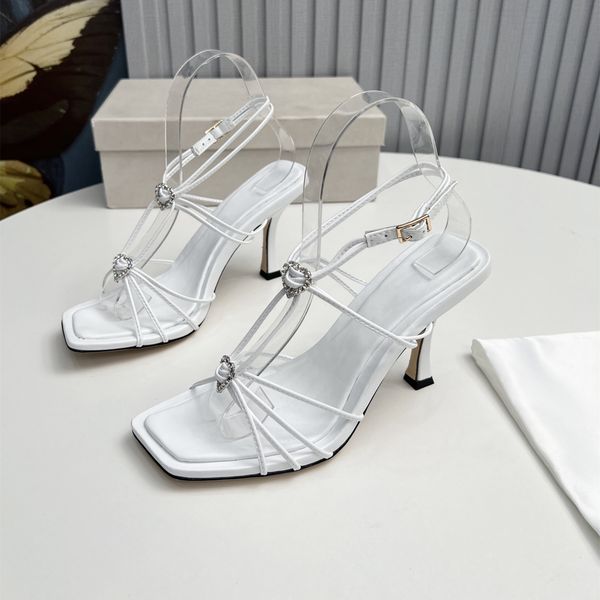 

women summer slippers new fashion genuine leather sandals super high heels heart-shapped crystal pumps runway outfit party shoes, Black;white