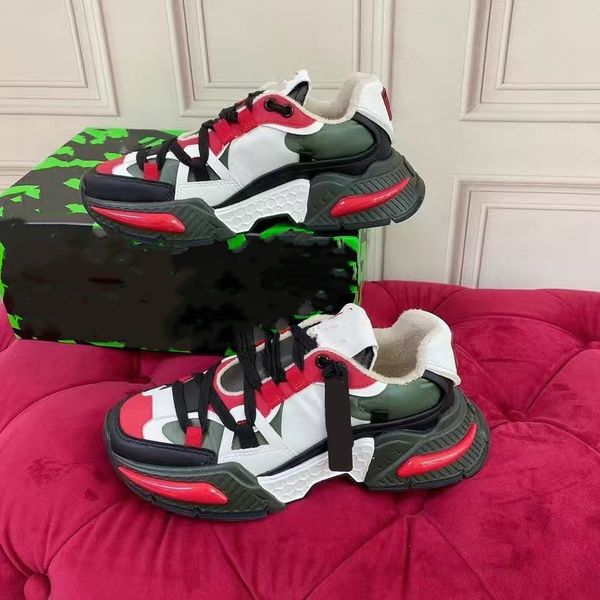 

luxury shoes men sneaker high platform shoe designer striped fashion retro leather men's trainer 02, Black