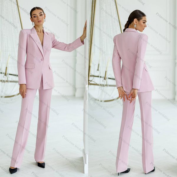 

2 pieces luxury pink women suits blazer and pants for work pantsuit for wedding party business custom made, Black;red