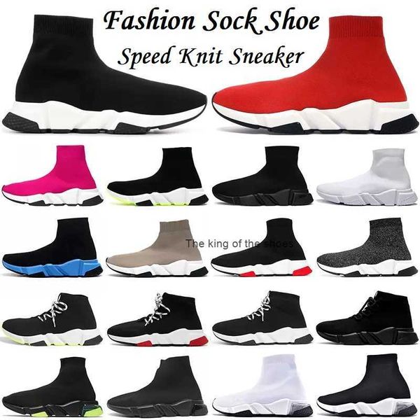 

2023 sock shoes men women graffiti white black red beige pink clear sole lace-up neon yellow mens womens socks speed runner trainers flat