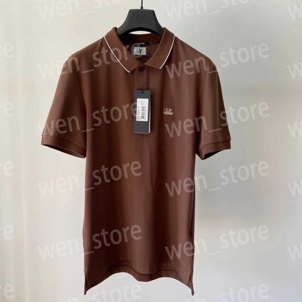 

2023 summer cp designer t shirt pure cotton crewneck short sleeve young island students simple loose half solid color tshirt polo stone eur, White;black