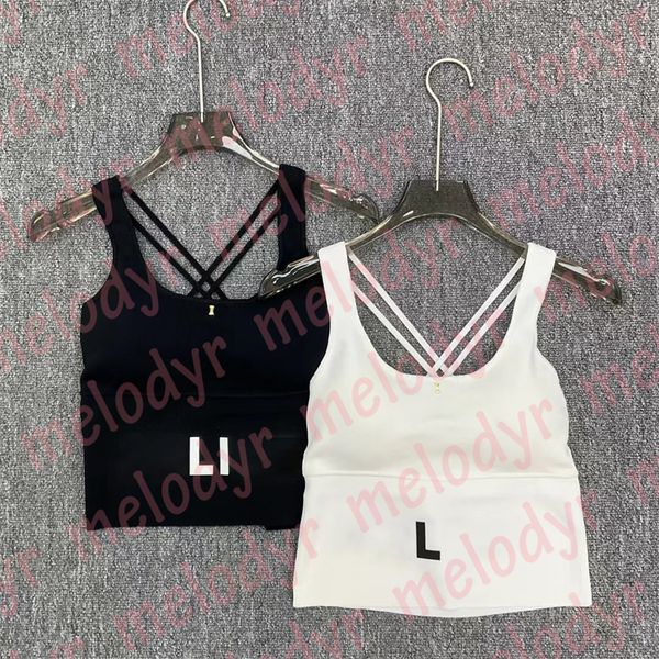 

womens knitted tank designer letter sport vests backless tight gym push up vest, Black;white
