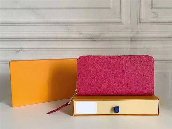 

fashion women wallet mens designer wallets brown flower empreinte clutch lady long wallet pu leather single zipper wallets classical coin pu, Red;black