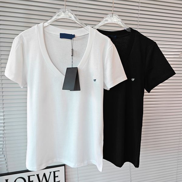 

designer t shirt women cropped t shirts tank anagram cropped cotton jersey female tees embroidery knitwear for women sport yoga simple, White