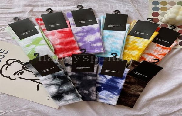

fashion girls boys women men seasons socks letters tiedye color cotton long tube comfortable breathable sports8095443, Pink;yellow