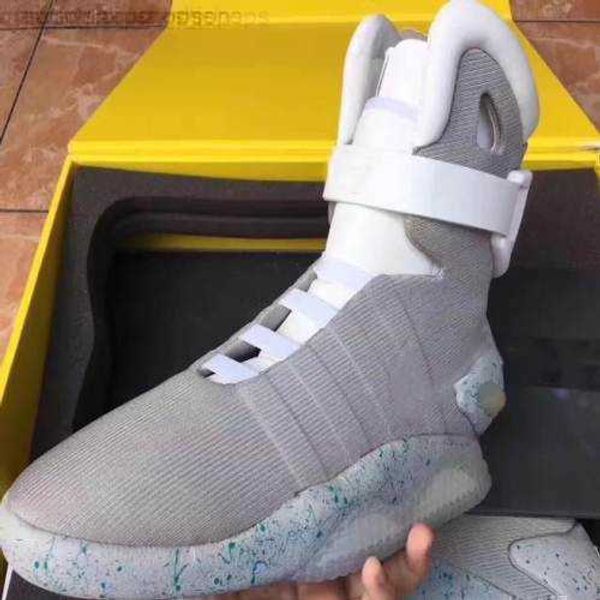 

2023 automatic laces shoes air mag sneakers marty mcfly's led man back to the future glow in the dark gray mcflys sneaker with, Black