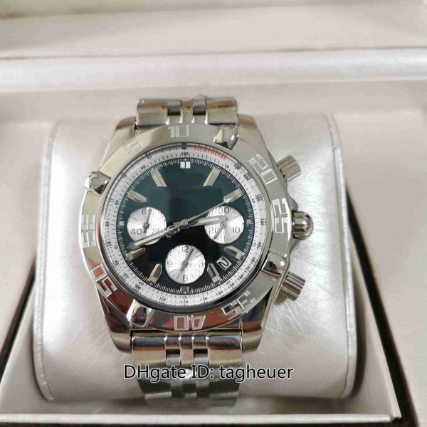 

gf factory mens watch 44mm chronograph 44 series black dial ab0110121b1a1 stainless steel watches eta 7750 cal.01 movement automatic men&#03, Slivery;brown