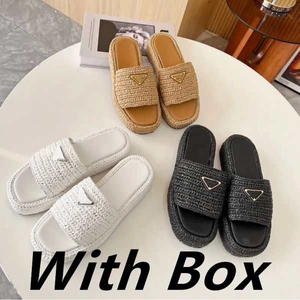 

with box slippers women thick bottom sandals on mules oran sandal slides platform flip flops h sandals slides designer slides women, Black