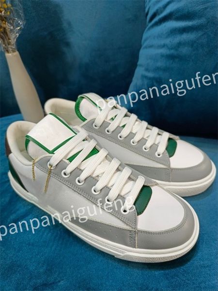 

2023 luxury designer flat sneaker trainer casual shoe leather white overlays fashion platform mens womens sneakers size 35-46, Black