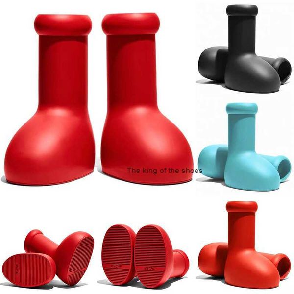 

2023 mschf boots mens womens rain boot big red boot thick bottom non-slip booties rubber platform bootie fashion astro boy gw4 size 36-47, Black