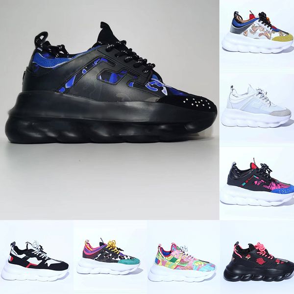 

chain designer shoes for men women black white multi-color suede red blue yellow fluo tan casual leather sneakers plate-forme react chunky s