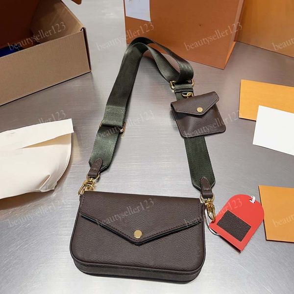 

2 pcs set crossbody luxury shoulder bags designer cross body bags fashion coin wallet classic handbag high-quality leather handbags classic