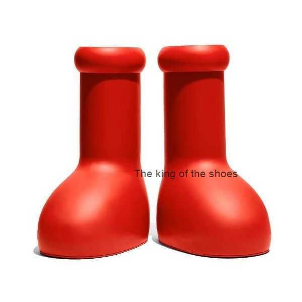 

astro boy mschf men women rain boots designers big red boot thick bottom non-slip booties rubber platform bootie fashion astro boy size 35-4, Black