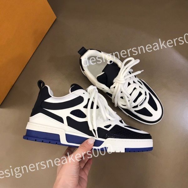 

2023 new designer men shoes sneakers calfskin trainers basketball white grey thick bottom sneakers leather platform shoe, Black