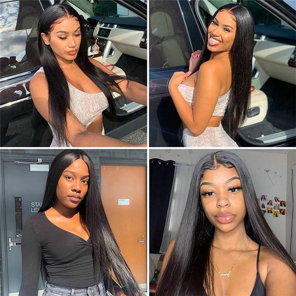 

360 lace frontal wig brazilian straight wigs hd human hair lace frontal wig preplucked wigs for women, Black;brown