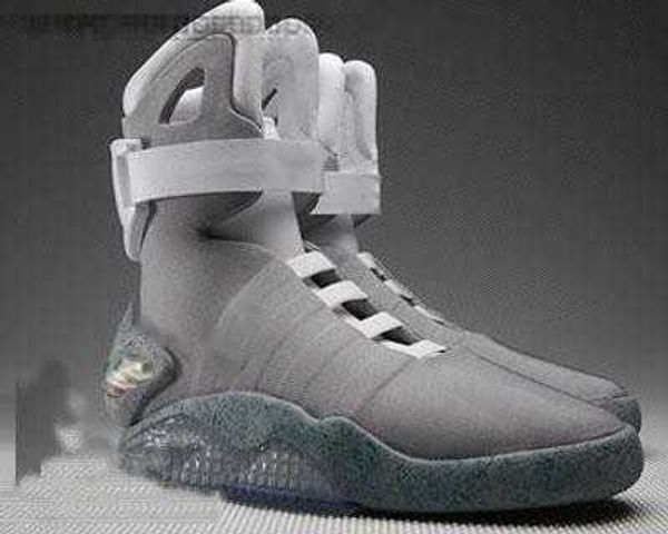 

2023 limited sale automatic laces shoes air mag sneakers marty mcfly's led back to the future glow in the dark gray mcflys man sports s, Black