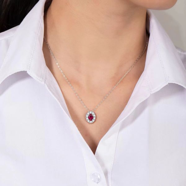 

s925 silver jewelry ruby pendant necklace set with diamonds 1 diamond necklace bride wedding proposal jewelry