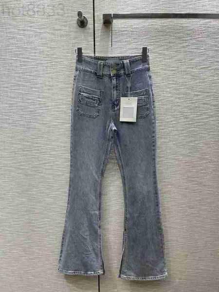 

women's jeans designer 2023 new autumn winter fashion panelled flare pants brand same style luxury clothing ucy7, Blue