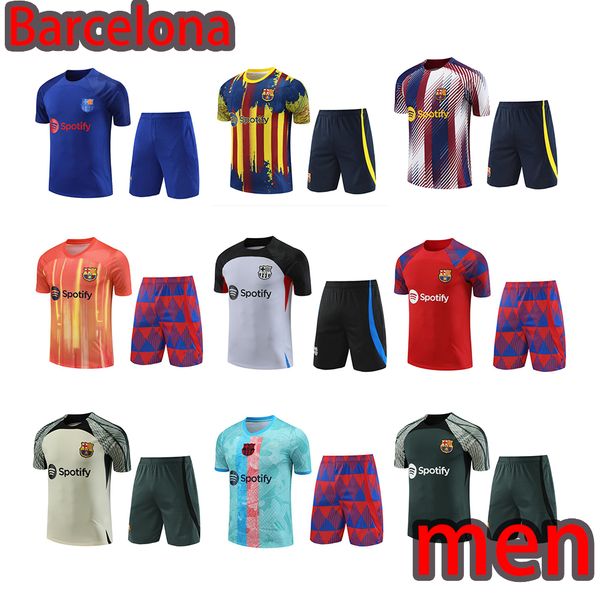 

22 23 24barcelona tracksuit soccer jerseys barca training suit 2023 2024 barcelona short sleeves suit tracksuits men t shirt, Black