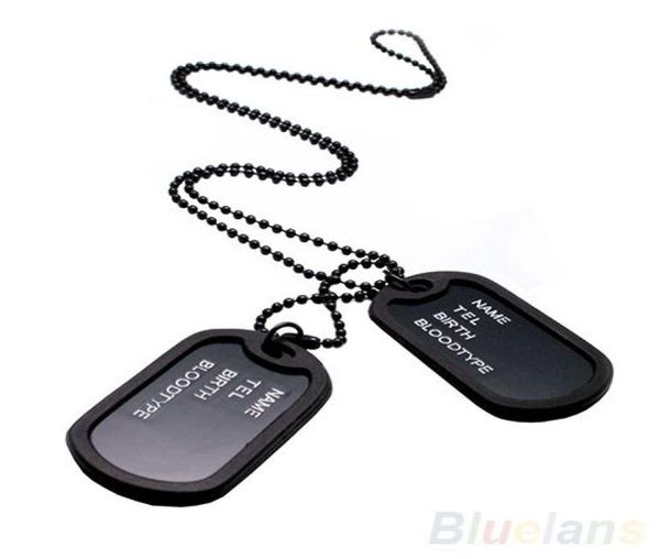 

whole army style black 2 dog tags chain mens pendant necklace jewelry items 02it1403841, Silver