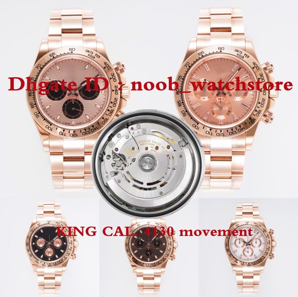 

2023 king watch luxury watch men's watches cal.4130 automatic mechanical movement ar904l precision steel case strap waterproof 50 meter, Slivery;brown