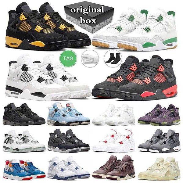 

j4 with box jumpman 4 basketball shoes military black cat 4s pine green seafoam red metallic midnight navy 4s sail mens trainers sports wome