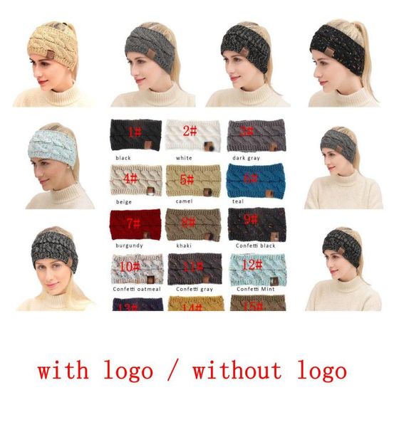 

21 colors knitted crochet headband women headband winter ear warmer elastic hair band for women039s wide hair accessories7358988, Slivery;white