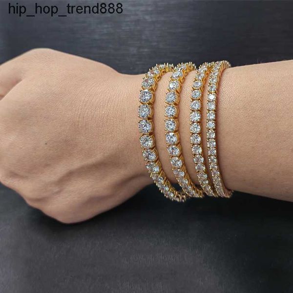

925 silver bracelet diamond tennis chain designer fashion vvs valentine's day girlfriend christmas ornament female male hip hop rapper, Golden;silver