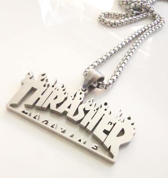 

men039s pendant juggalo stainless steel icp insane clown posse twiztid hallowicked rare charms necklace rolo chain 3mm 24 inch8104682, Silver