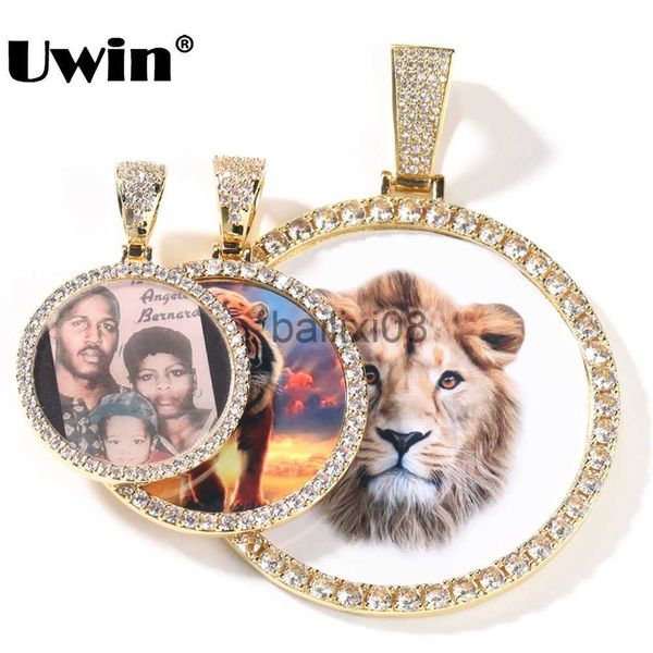 

pendant necklaces uwin diy medallion p pendant neckle large round custom picture charms neckle iced out cz fashion jewelry for memory gift j, Silver