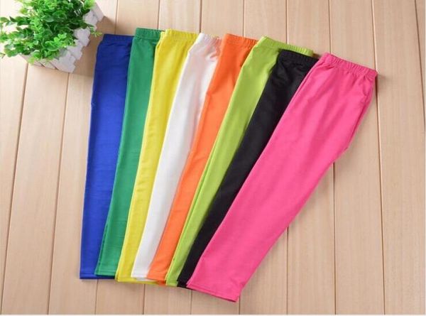 

girls leggings kids milk fiber solid tights candy color stretch pants children stretch skinny trousers fashion pants baby clothing4638155, Blue