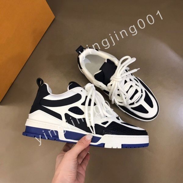 

2023 new designer men causal shoes fashion woman leather lace up platform sole sneakers white black mens women