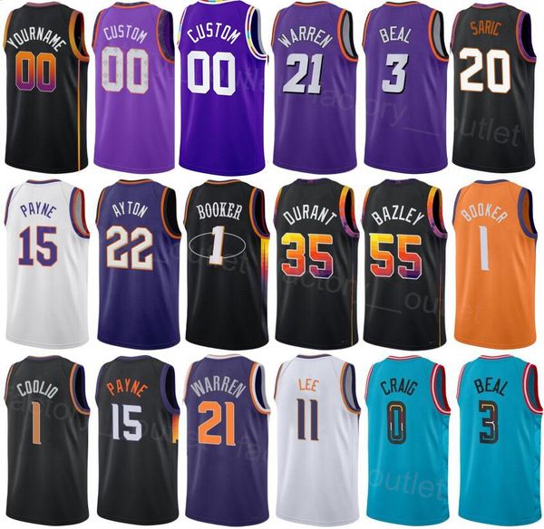 

men women kids print basketball jock landale jersey 11 kevin durant 35 tj warren 21 darius bazley 55 bradley beal 3 devin booker 1 deandre a, Black;red