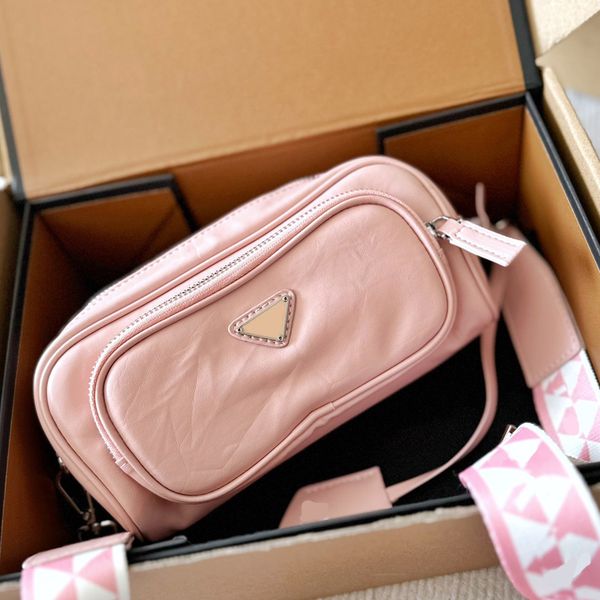 

women's one shoulder cross body package designer handbag fashion letter triangle decoration zipper open cowhide genuine leather women m
